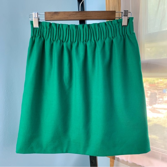 J. Crew Green Wool Sidewalk Skirt - Picture 6 of 7